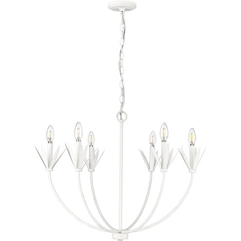 Primrose 6 Light 30.5 inch Textured White Chandelier Ceiling Light